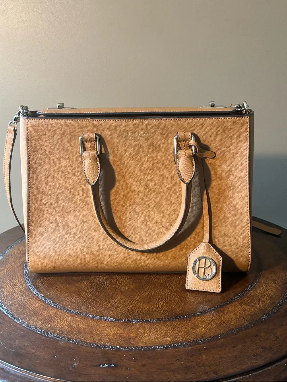 Henri Bendel Saffiano Leather Satchel